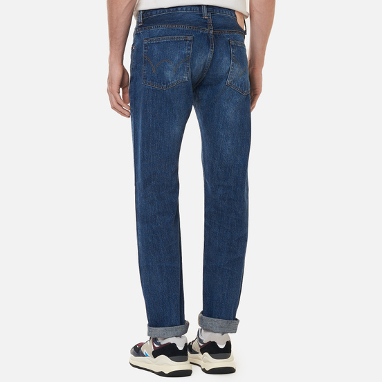 Мужские джинсы Edwin Regular Tapered Dark Pure Indigo Rainbow Selvage 13.5 Oz Blue Mid Dark Used
