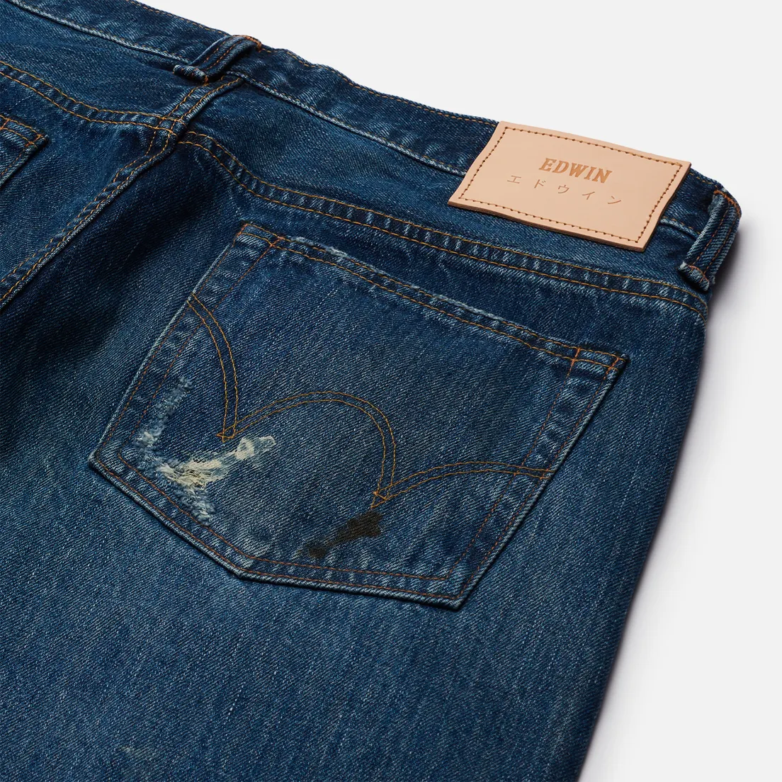 Edwin Мужские джинсы Regular Tapered Dark Pure Indigo Rainbow Selvage 13.5 Oz