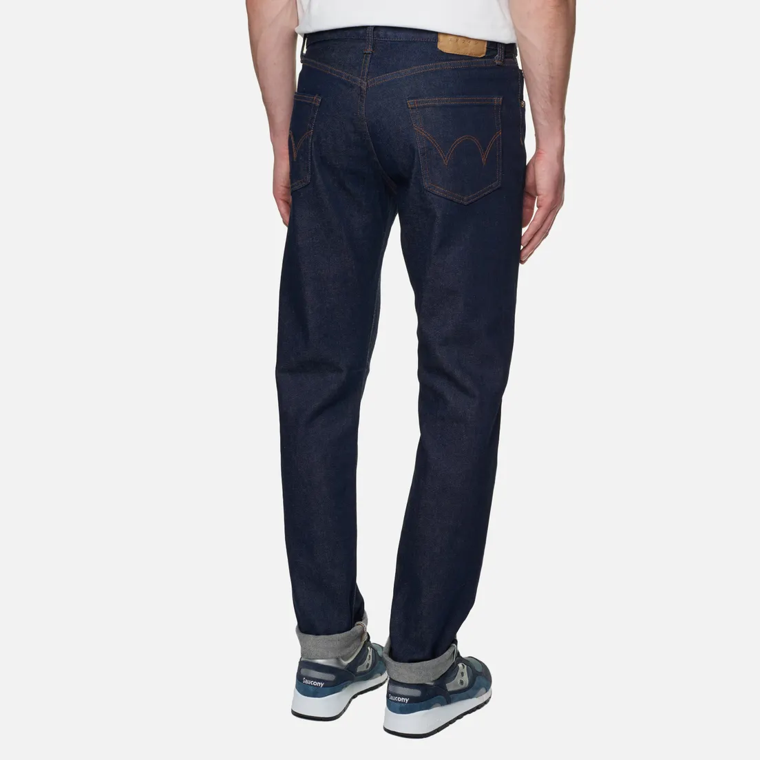 Edwin Мужские джинсы Slim Tapered Kaihara Blue Stretch Denim Green x White Selvage 12.5 Oz