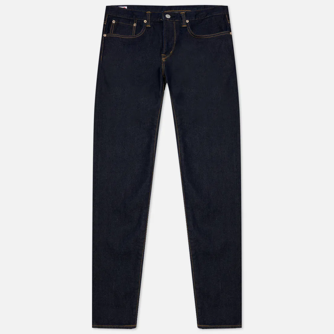 Edwin Мужские джинсы Slim Tapered Kaihara Blue Stretch Denim Green x White Selvage 12.5 Oz