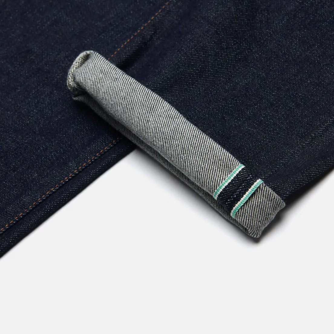 Edwin Мужские джинсы Slim Tapered Kaihara Blue Stretch Denim Green x White Selvage 12.5 Oz