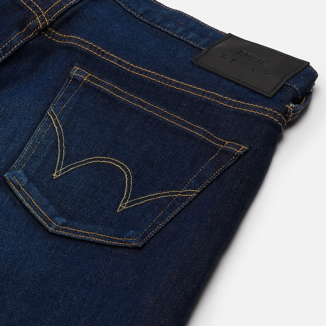 Edwin Мужские джинсы Slim Tapered Kaihara Blue Stretch Denim Green x White Selvage 12.5 Oz