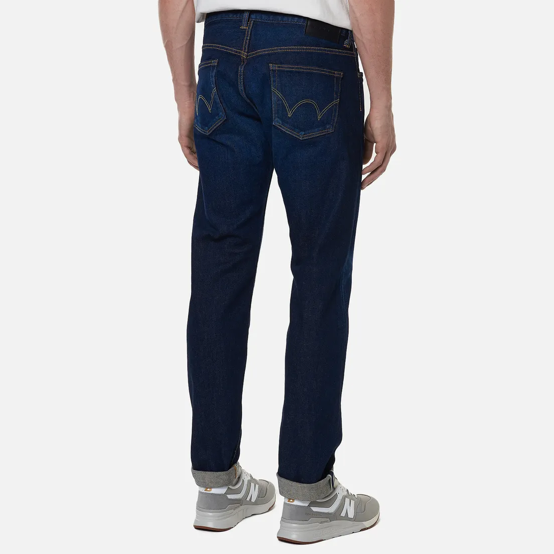 Edwin Мужские джинсы Slim Tapered Kaihara Blue Stretch Denim Green x White Selvage 12.5 Oz