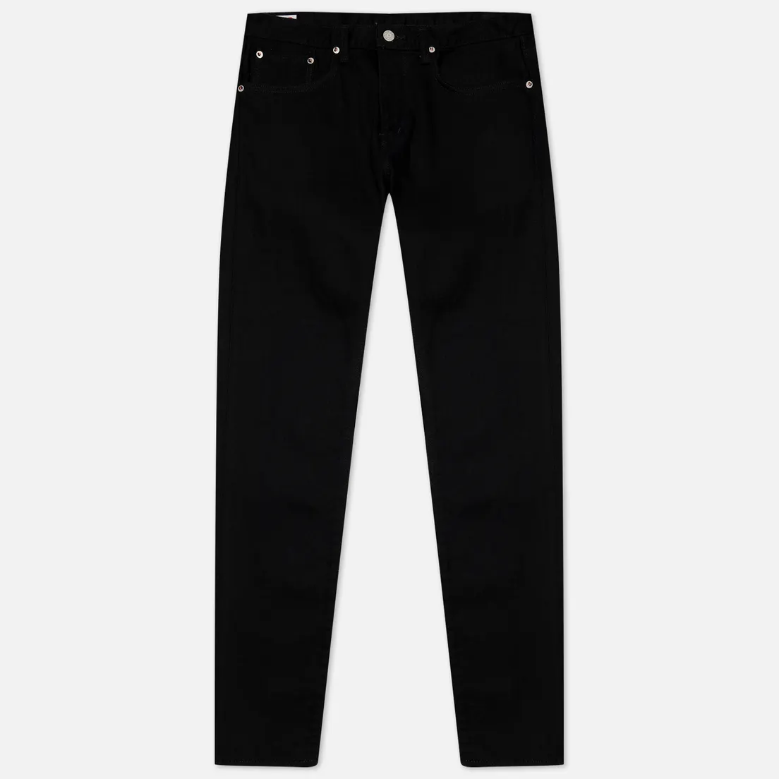Edwin Мужские джинсы Slim Tapered Kaihara Black Stretch Denim Green x White Selvage 12.5 Oz
