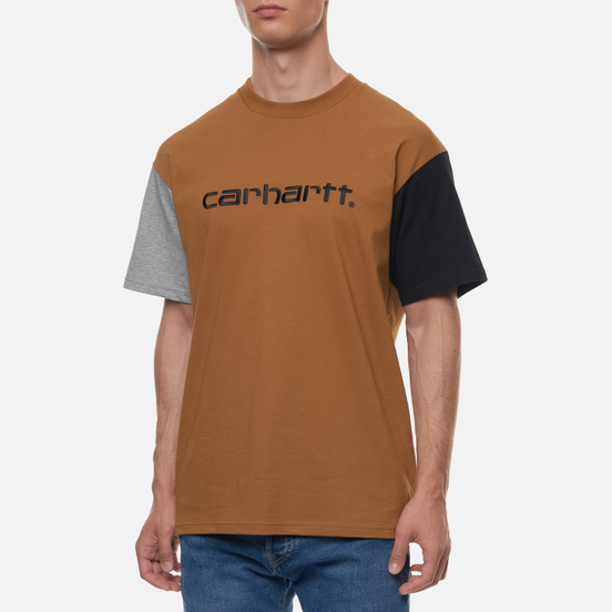 Мужская футболка Carhartt WIP S/S Carhartt Tricol Hamilton Brown