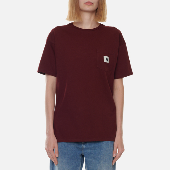 Женская футболка Carhartt WIP W S/S Carrie Pocket Bordeaux