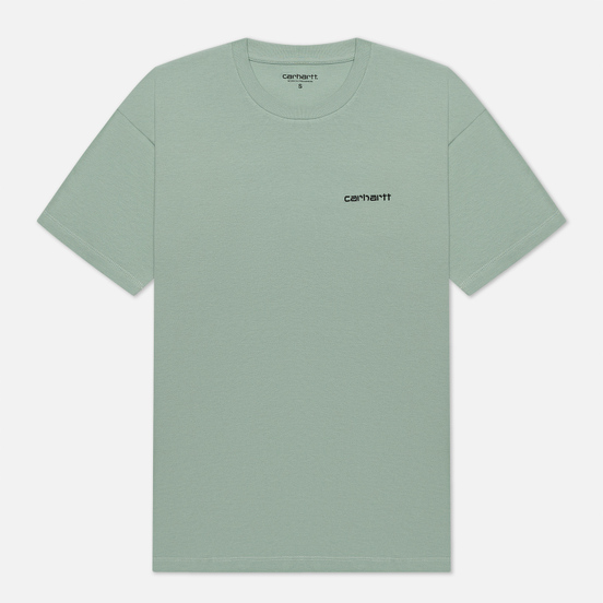 Женская футболка Carhartt WIP W S/S Script Embroidery Frosted Green/Black
