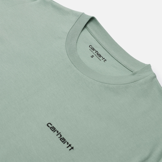 Женская футболка Carhartt WIP W S/S Script Embroidery Frosted Green/Black