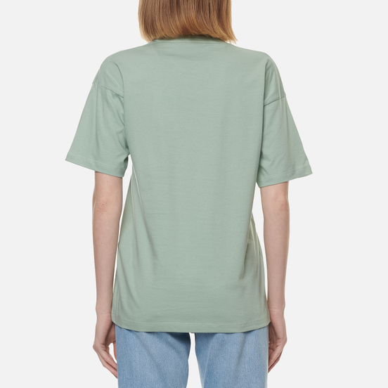 Женская футболка Carhartt WIP W S/S Script Embroidery Frosted Green/Black