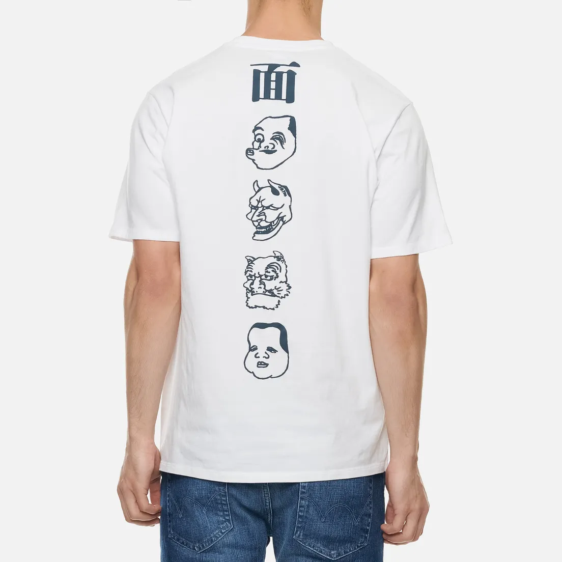 Edwin Мужская футболка Hokusai Noh Masks