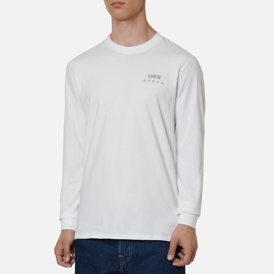 Мужской лонгслив Edwin Logo Chest White