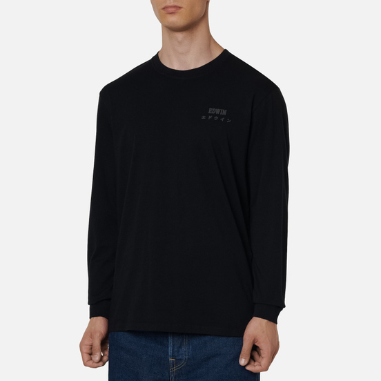 Мужской лонгслив Edwin Logo Chest Black