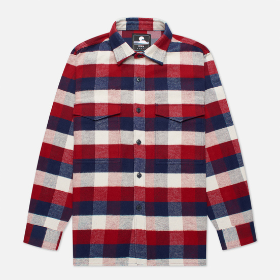 Мужская рубашка Edwin Big Flannel Buffalo Bordeaux/Navy