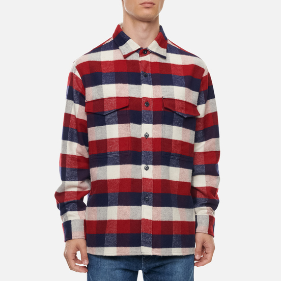 Мужская рубашка Edwin Big Flannel Buffalo Bordeaux/Navy