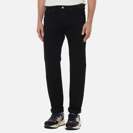Мужские джинсы Edwin Regular Tapered Black Rainbow Selvage 14 Oz Black Rinsed