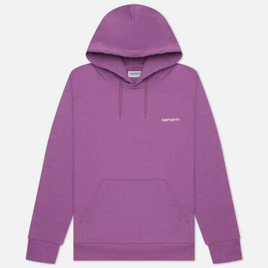 Мужская толстовка Carhartt WIP Script Embroidery 13 Oz Hooded Aster/White