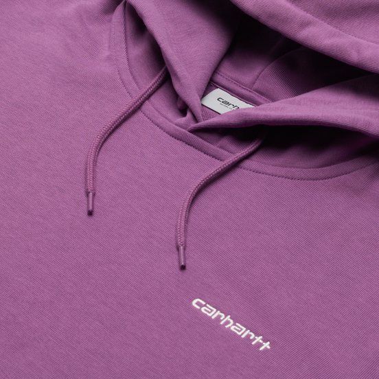 Мужская толстовка Carhartt WIP Script Embroidery 13 Oz Hooded Aster/White