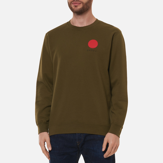 Мужская толстовка Edwin Japanese Sun Uniform Green Garment Washed