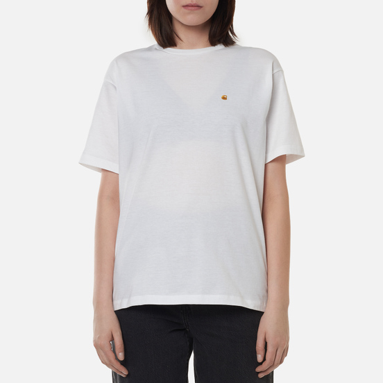 Женская футболка Carhartt WIP W S/S Chase White/Gold