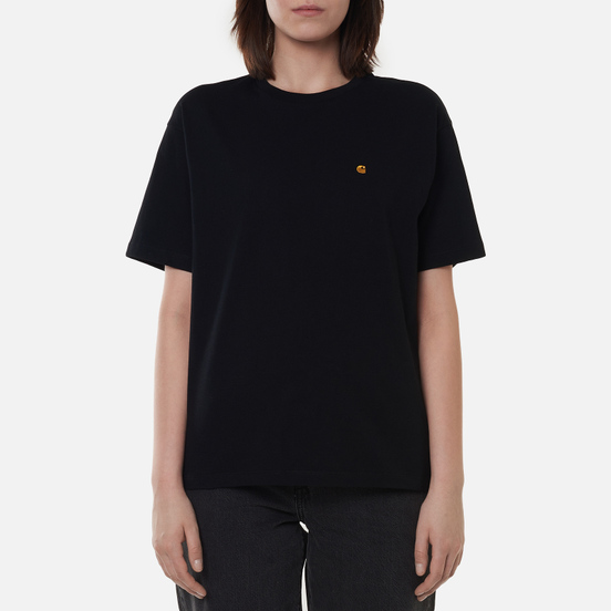 Женская футболка Carhartt WIP W S/S Chase Black/Gold