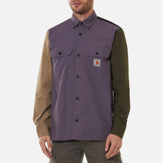 Мужская рубашка Carhartt WIP L/S Valiant 6.5 Oz Provence Rinsed