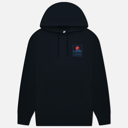 фото Мужская толстовка edwin sunset on mount fuji hoodie, цвет синий, размер s