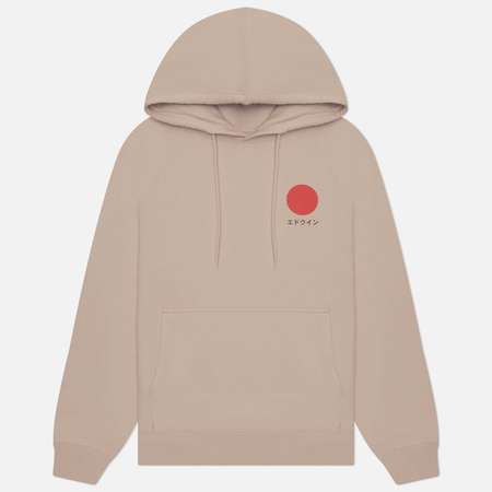 фото Мужская толстовка edwin japanese sun hoodie, цвет бежевый, размер s