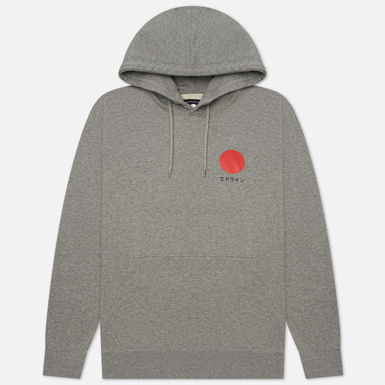 Мужская толстовка Edwin Japanese Sun Hoodie Mid Grey Marl Garment Washed
