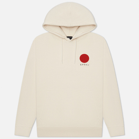 фото Мужская толстовка edwin japanese sun hoodie, цвет бежевый, размер s