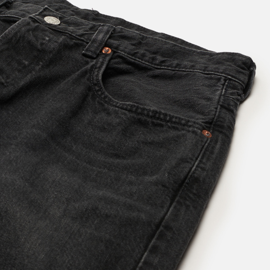 Мужские джинсы Edwin Regular Tapered Kaihara Black x White Selvage 11 Oz Black Dark Used