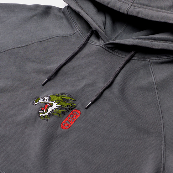 Мужская толстовка Edwin Dragon Hoodie Ebony Garment Dyed Faded Out