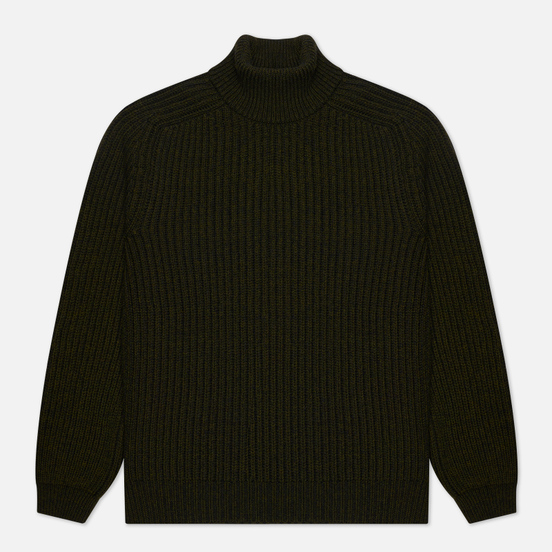 Мужской свитер Edwin Roni High Collar Uniform Green Garment Washed