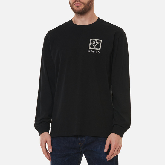 Мужской лонгслив Edwin Hanani Black Garment Washed
