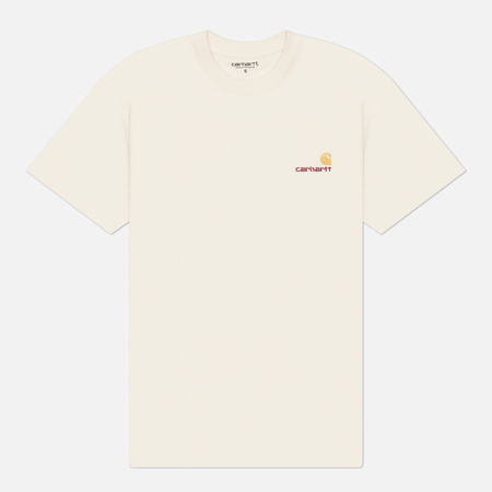 Мужская футболка Carhartt WIP American Script, цвет бежевый
