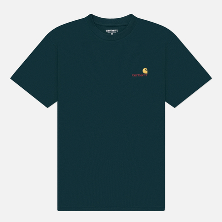 Мужская футболка Carhartt WIP American Script, цвет зелёный, размер XL