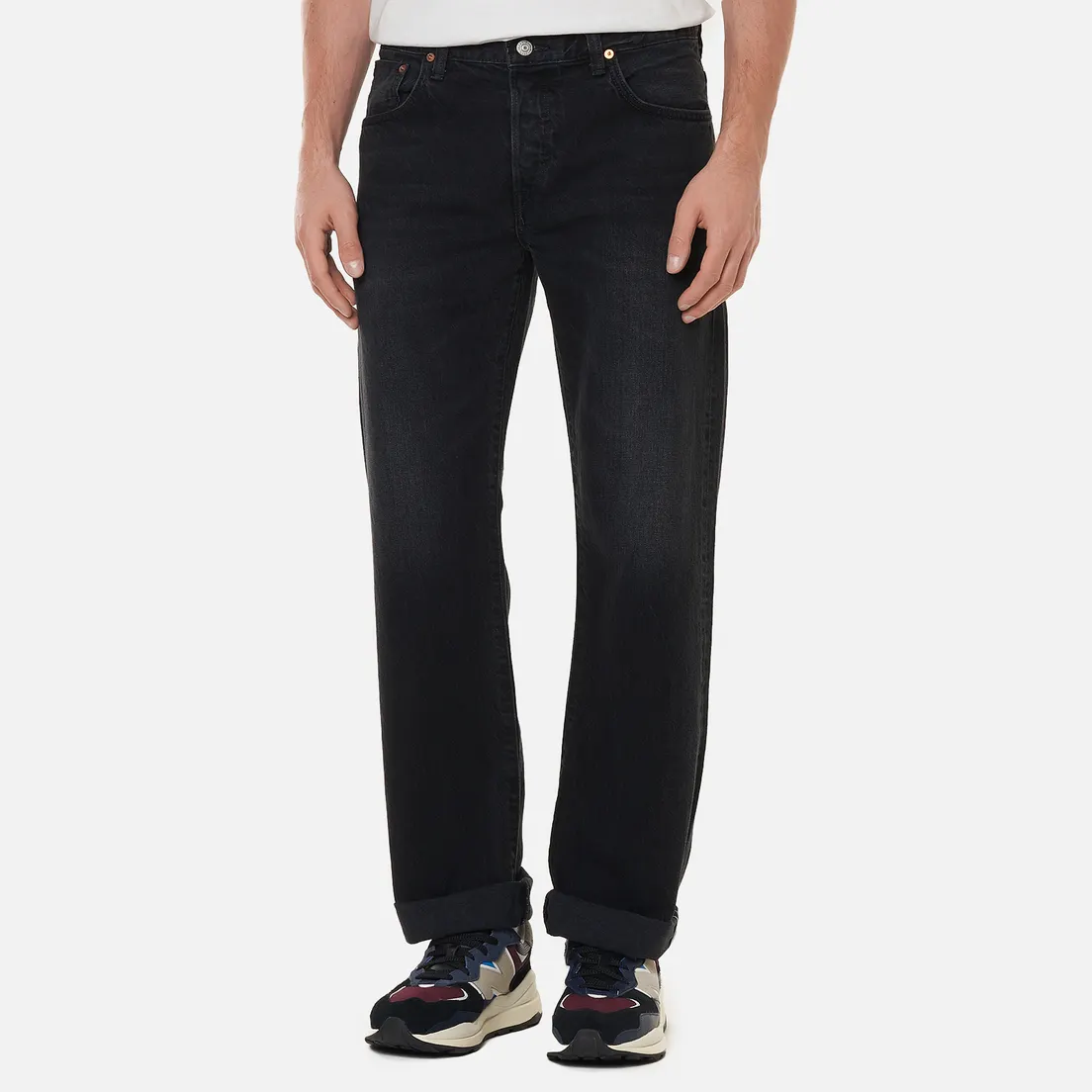 Edwin Мужские джинсы Loose Straight Kaihara Black x White Selvage 11 Oz