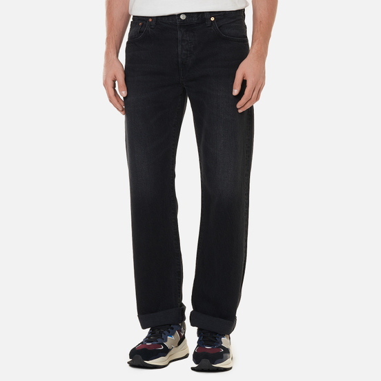 Мужские джинсы Edwin Loose Straight Kaihara Black x White Selvage 11 Oz Black Dark Used