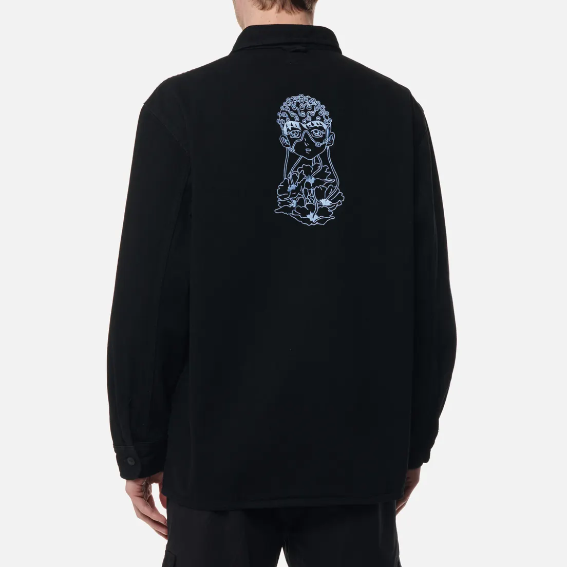 Edwin Мужская рубашка Flora Mind Pembroke Black Denim