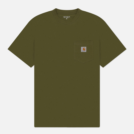 Мужская футболка Carhartt WIP Pocket Logo, цвет оливковый, размер XL