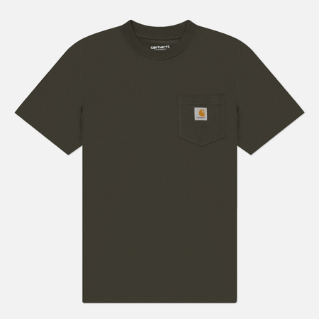 Мужская футболка Carhartt WIP Pocket Logo, цвет зелёный, размер XL