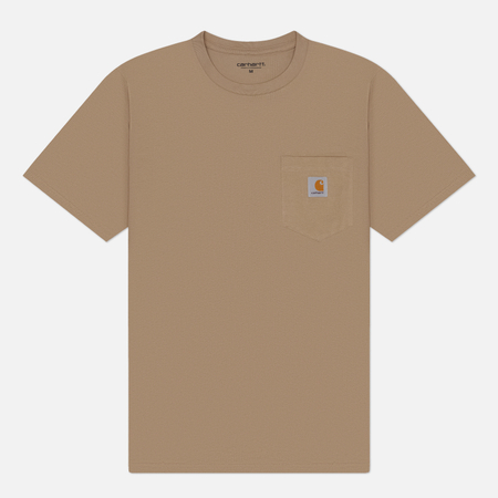 Мужская футболка Carhartt WIP Pocket Logo, цвет бежевый, размер XXL