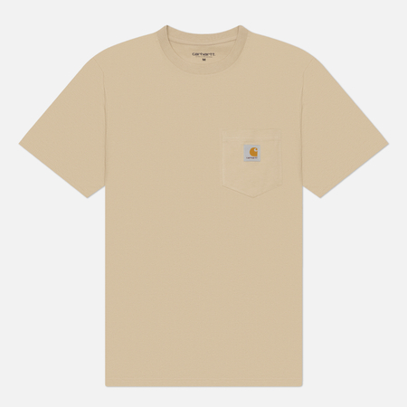 Мужская футболка Carhartt WIP Pocket Logo, цвет бежевый, размер XL