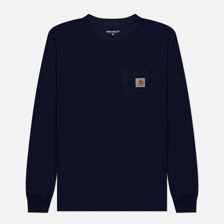 Мужской лонгслив Carhartt WIP Pocket Logo, цвет синий, размер M