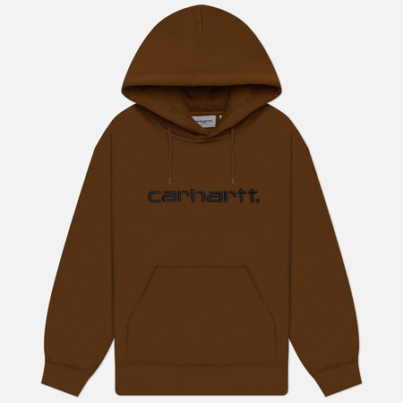 фото Мужская толстовка carhartt wip hooded carhartt, цвет коричневый, размер s