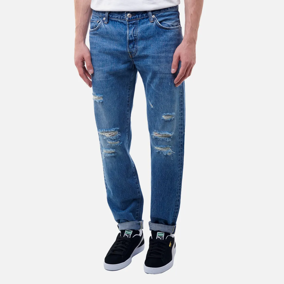 Edwin Мужские джинсы Regular Tapered Nihon Menpu Dark Pure Indigo Rainbow Selvage 13.5 Oz