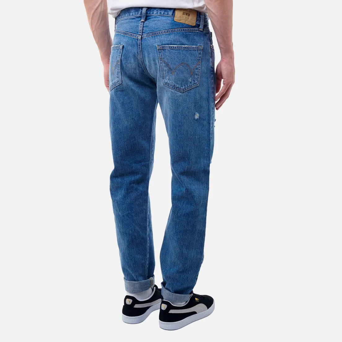 Edwin Мужские джинсы Regular Tapered Nihon Menpu Dark Pure Indigo Rainbow Selvage 13.5 Oz