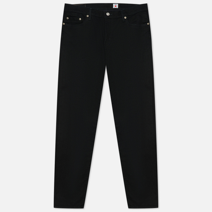 Мужские джинсы Edwin, цвет чёрный, размер 30/32 I030682.89.02 Regular Tapered Kaihara Black x Black Stretch Denim 12.5 Oz - фото 1