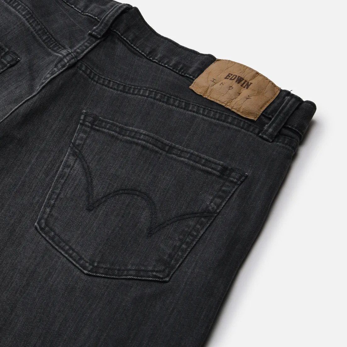 Edwin Мужские джинсы Regular Tapered Kaihara Black x Black Stretch Denim 12.5 Oz