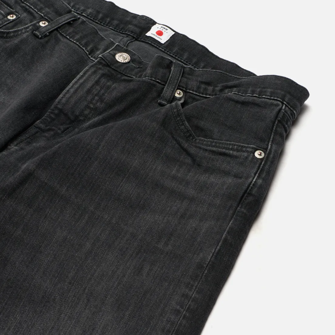 Edwin Мужские джинсы Regular Tapered Kaihara Black x Black Stretch Denim 12.5 Oz