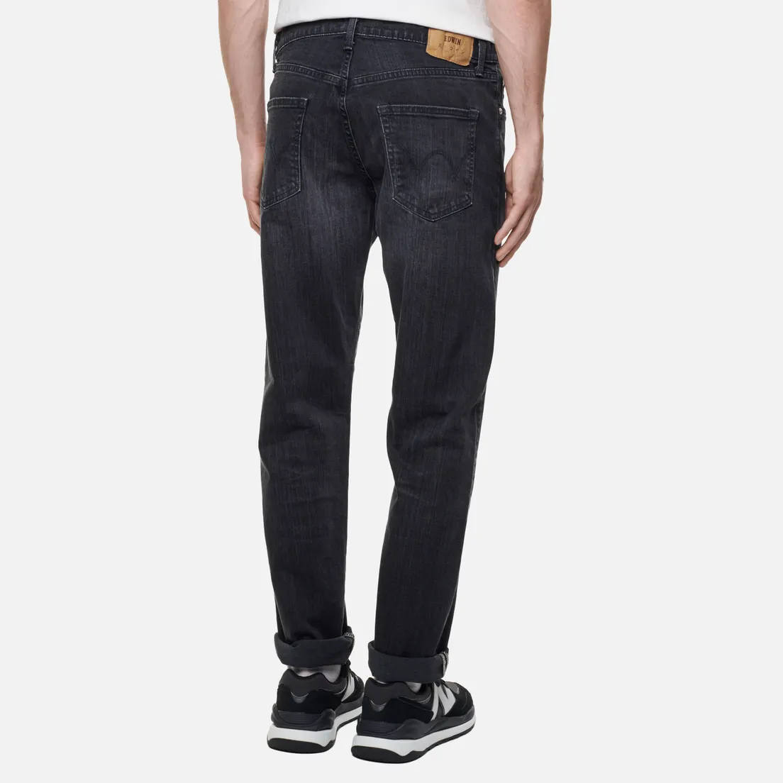 Edwin Мужские джинсы Regular Tapered Kaihara Black x Black Stretch Denim 12.5 Oz